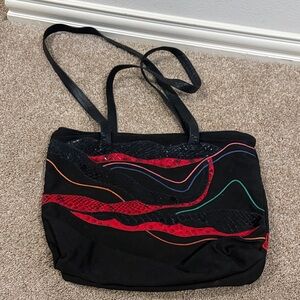Carlos Falchi Black Shoulder Bag with Vibrant Accents